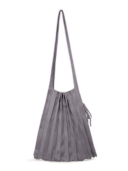 Gray Knitted Accordion Bag