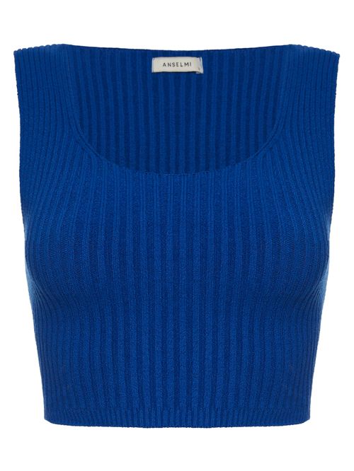 Top Cropped Decote Redondo 46884 Azul bic