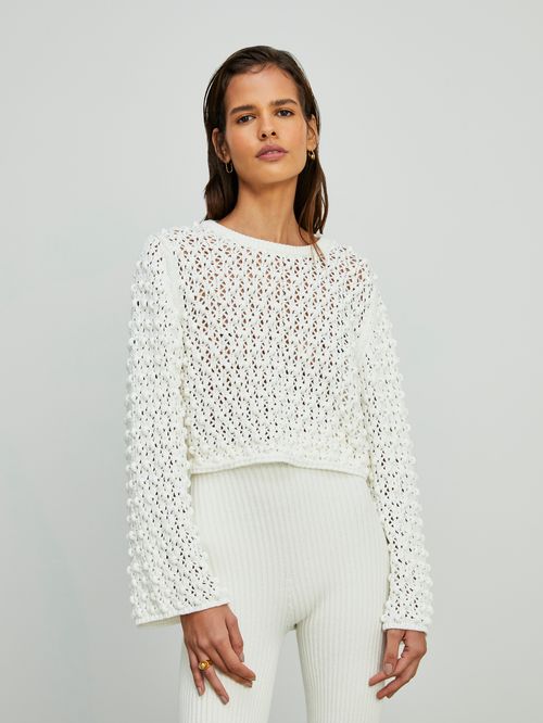 Cropped em Ponto Pipoca Off white