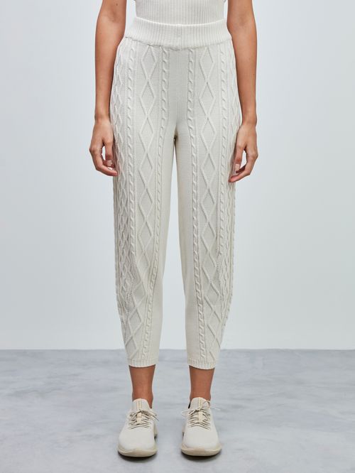 Calça Mix de Tramas Cru