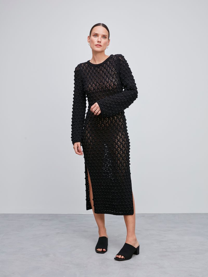 Black best sale netted dress