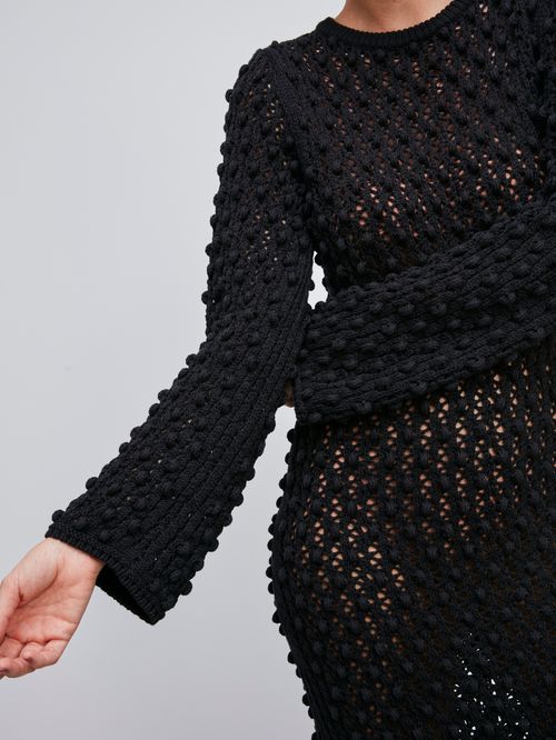 Vestido em Ponto Pipoca Preto