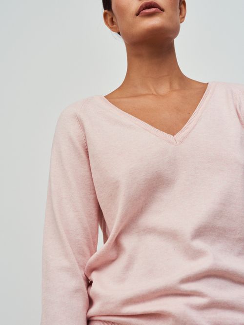 Basic Pink V-Neck Sweater