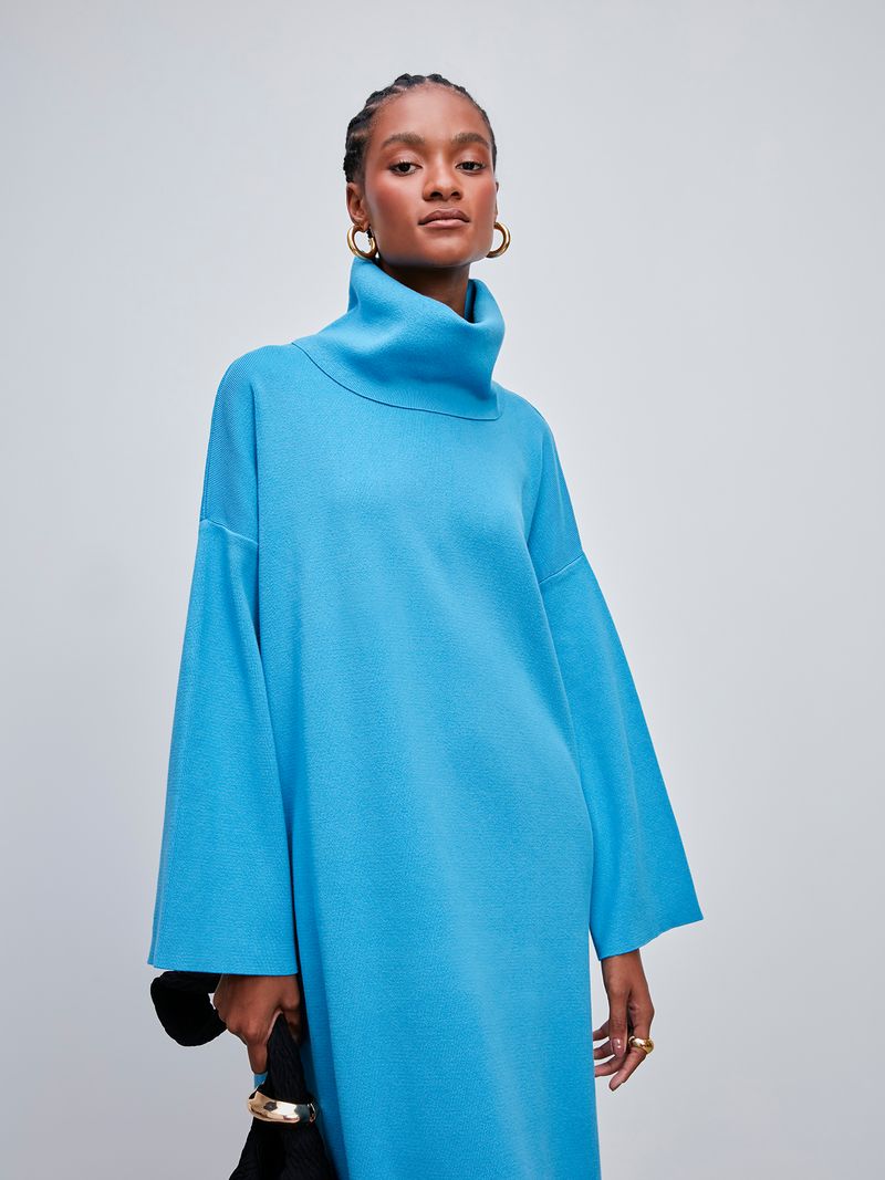 Blue turtleneck hotsell sweater dress