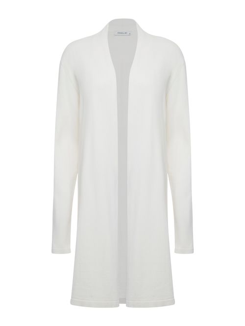 Cardigan Minimal Alongado Cru