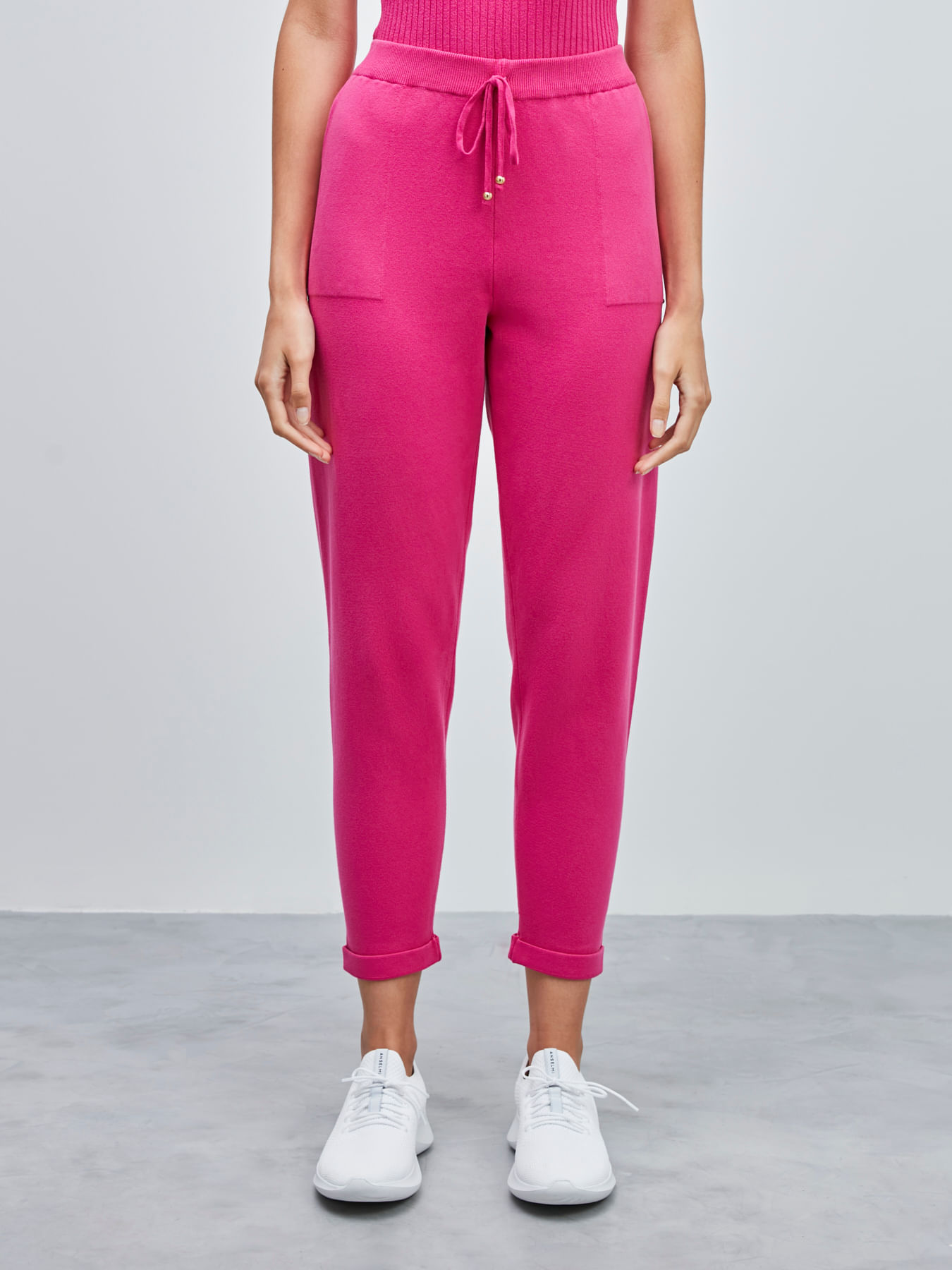 Knitting Pants with Italian Hem 28871 Pink - Anselmi | Loja Online Oficial
