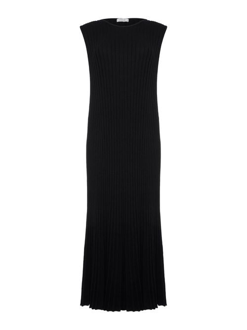 Pleated Midi Dress 46661 Black