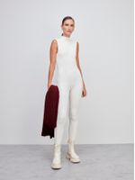 White sleeveless jumpsuit top