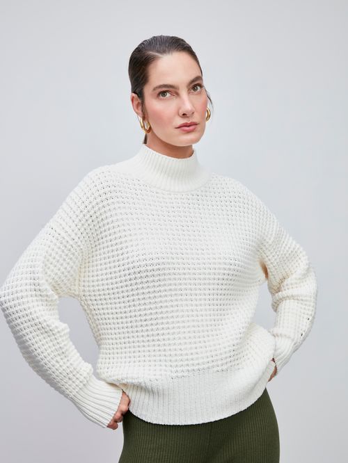 Suéter em Ponto Pérola Off white