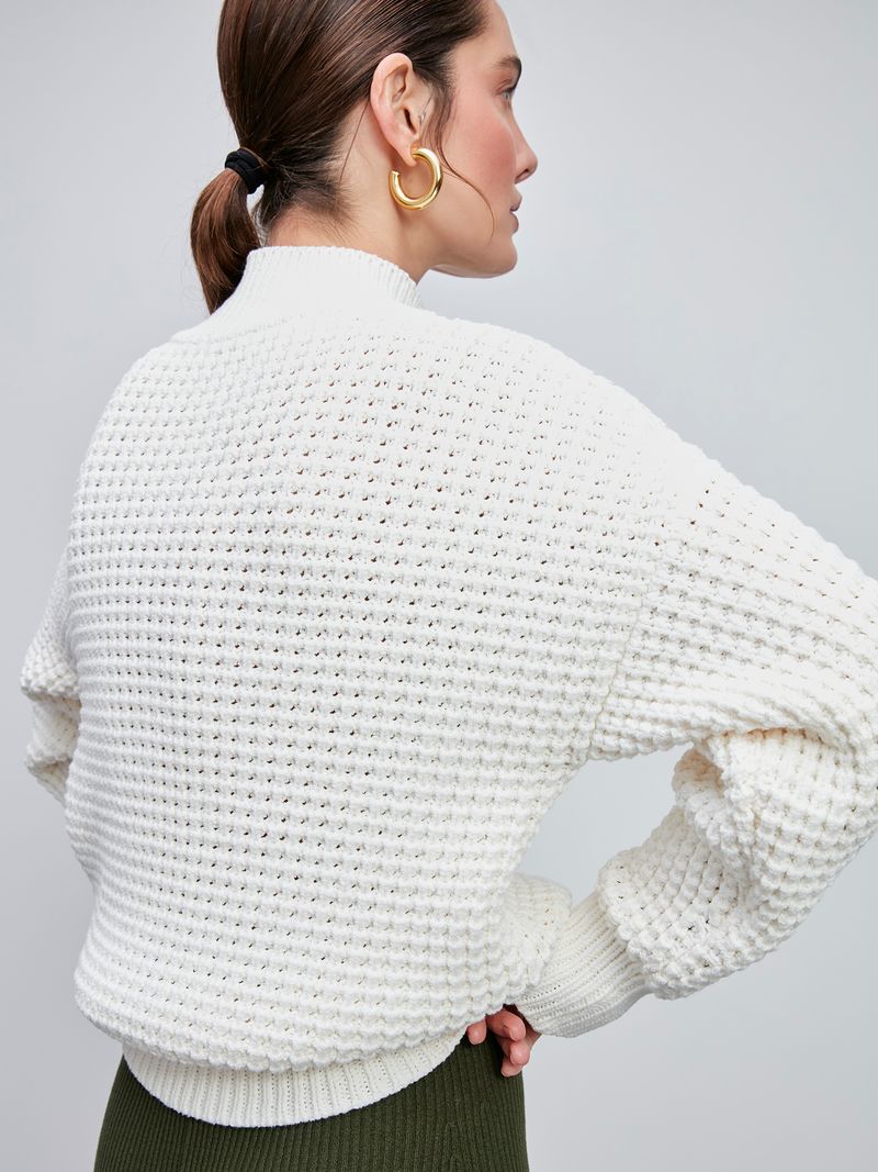 Off white Pearl Stitch Sweater