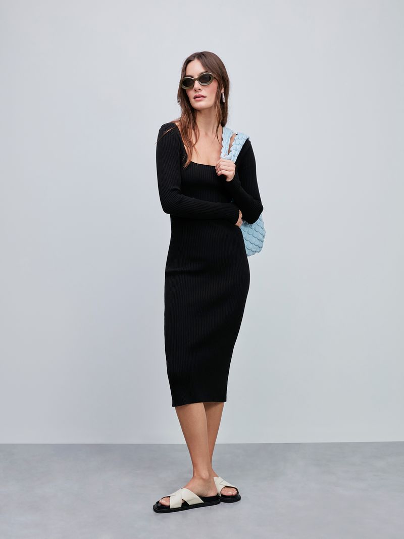 Zara black best sale dress midi