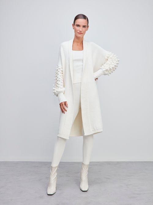 Casaco Alongado Gotas Off white