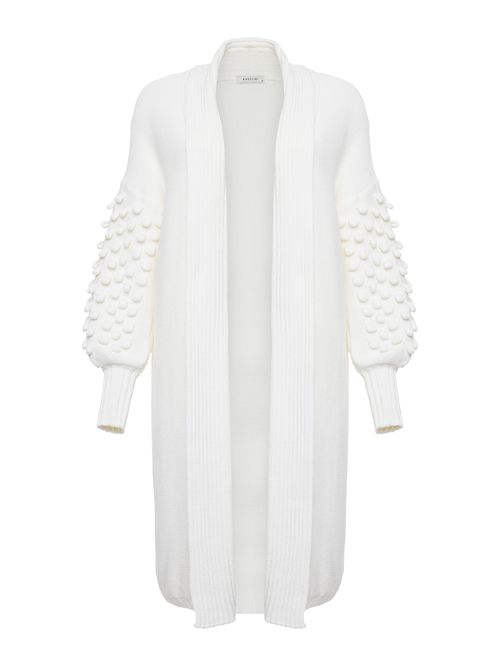 Casaco Alongado Gotas Off white