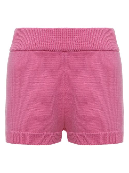 Short Curto em Tricô Rosa