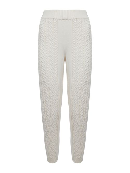 Calça Cenoura Mix de Tramas Cru