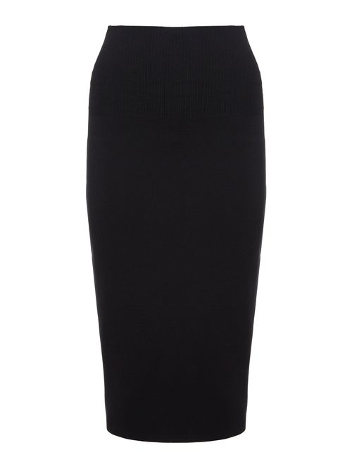 Saia Midi Canelada Preto