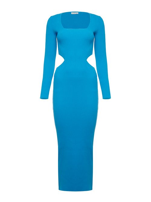 Vestido Decote Quadrado Azul piscina