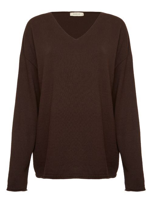 100% Cotton Brown Loose Sweater