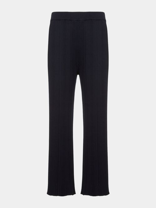Calça Canelada Leve Anselmi + Ucha Meirelles Azul marinho