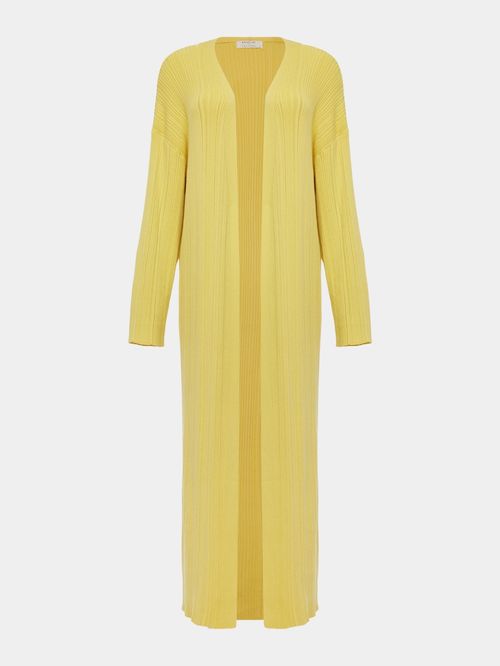 Cardigan Alongado Amarelo