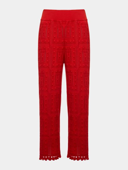 Red Patchwork Pants