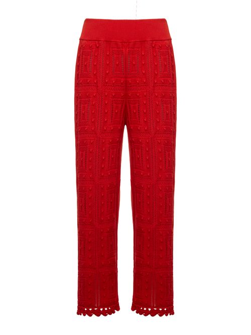 Red Patchwork Pants