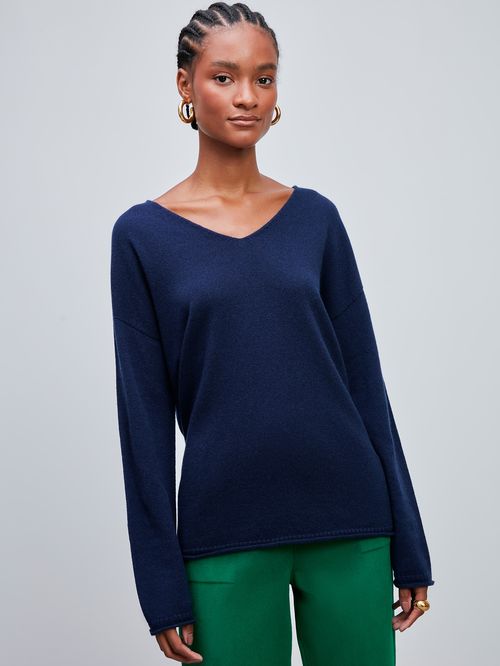 Blusa Anselmi 100% Cashmere Azul marinho