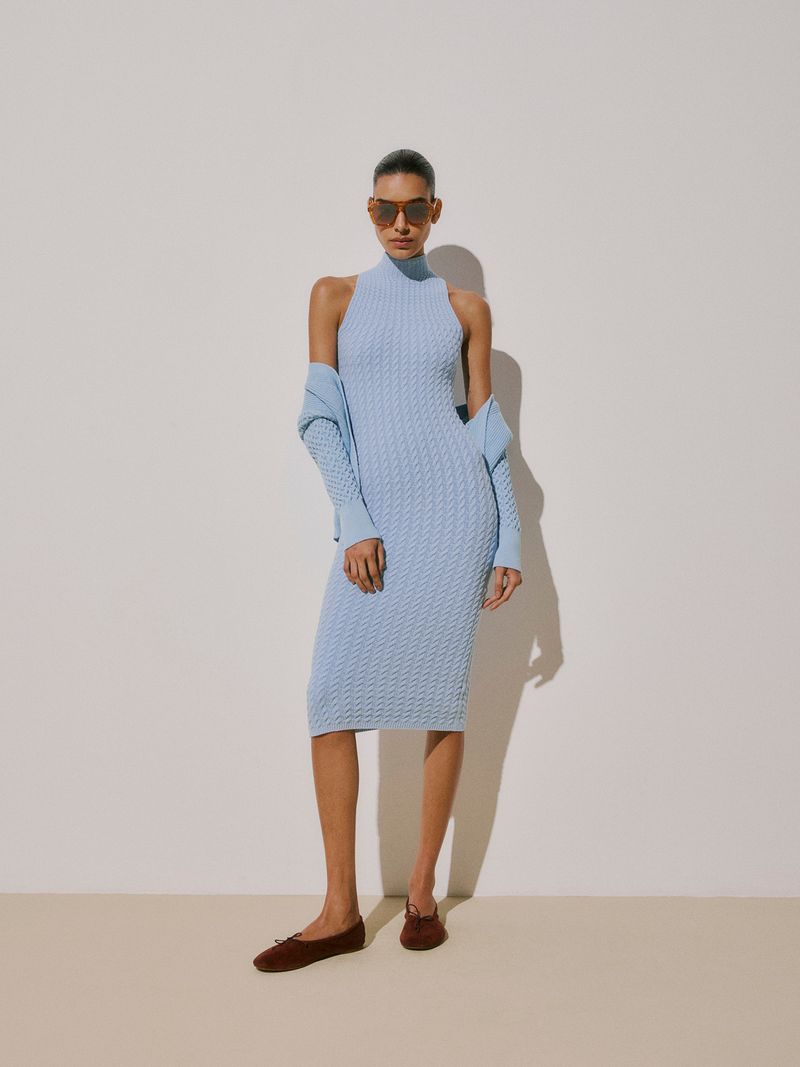 Ice Blue Braided Dress Anselmi Loja Online Oficial