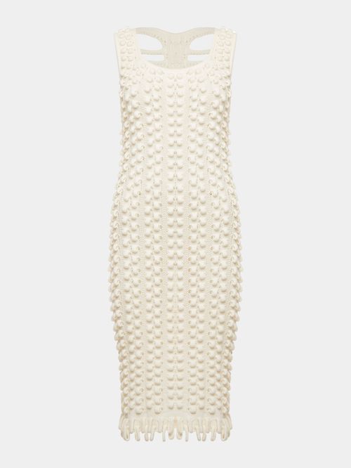 Off White Straps Midi Dress