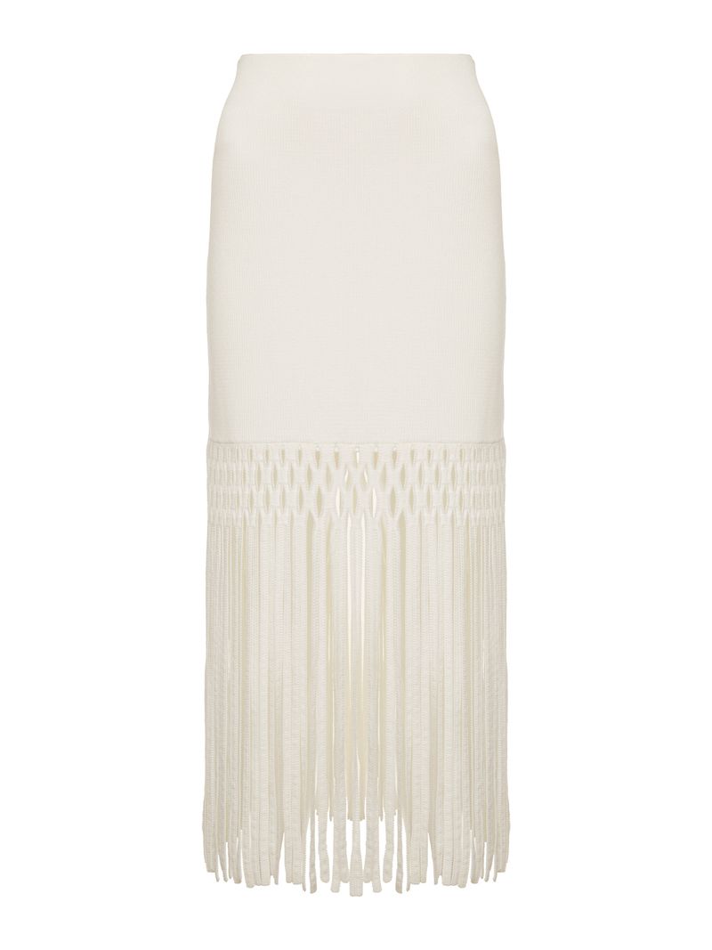 Knit fringe midi skirt best sale
