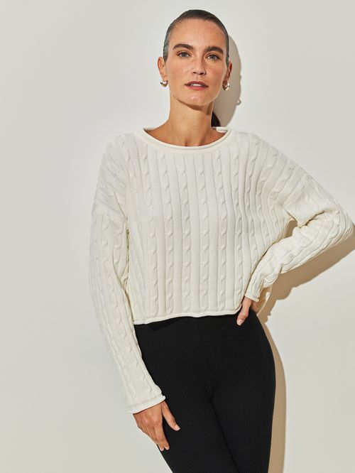 Blusa Leve Tranças Off white