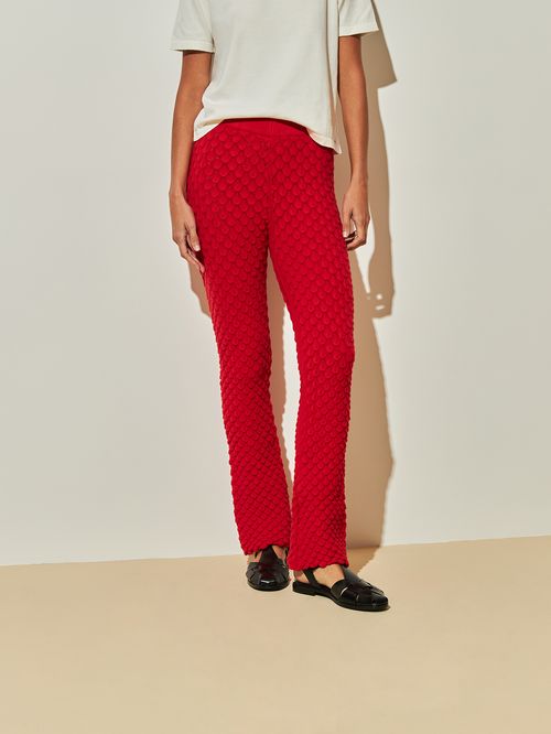 Calça Flare Escamas Vermelho