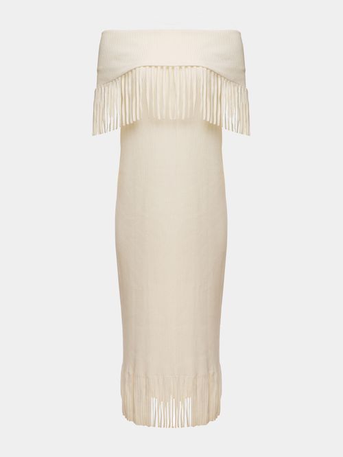 Fringed Dress Anselmi + Ucha Meirelles Off White