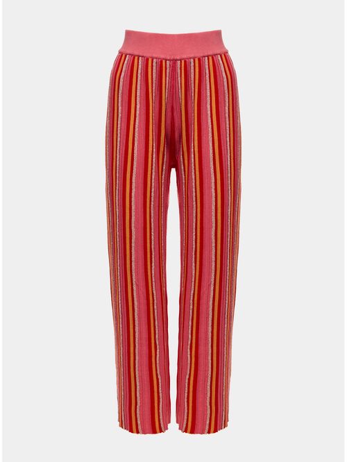 Calça Plissada Bicolor Anselmi + Ucha Meirelles Vermelho