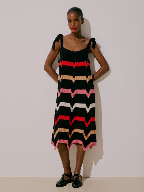 Vestido Laços Listrado
