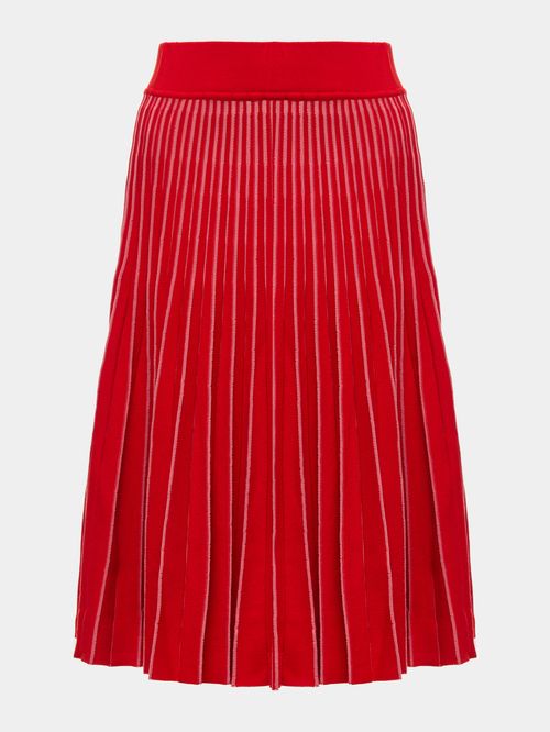 Anselmi Two-Tone Pleated Skirt + Meirelles Red Crib