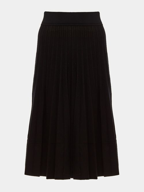 Anselmi Two-Tone Pleated Skirt + Meirelles Black Crib