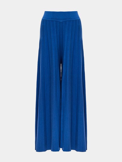 Calça Ampla Plissada Safira
