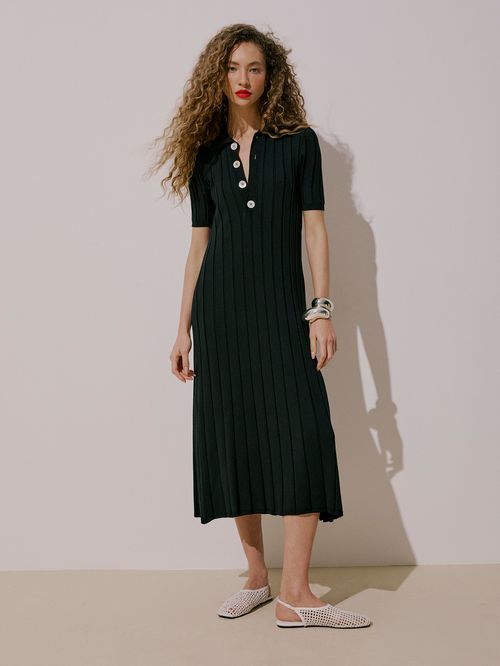 Vestido Midi Polo Anselmi + Ucha Meirelles Preto