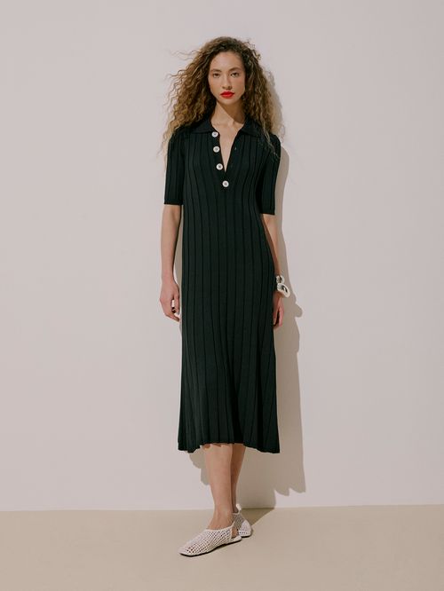 Anselmi Polo Midi Dress + Meirelles Ucha Black