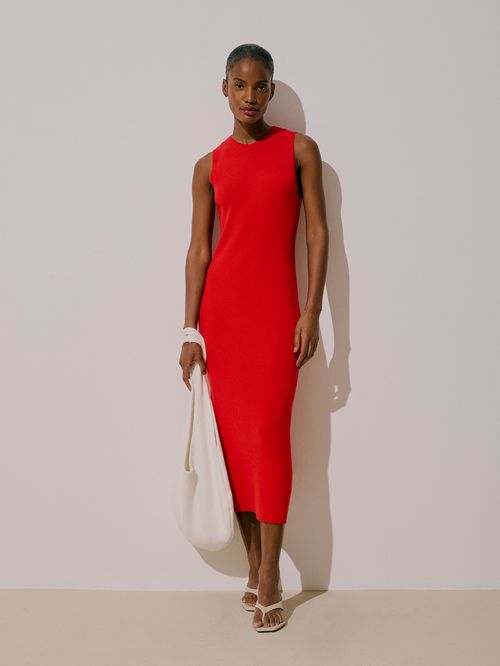 Vestido Midi Ajustado Vermelho