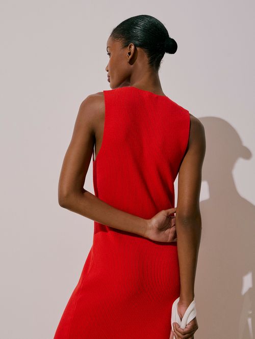 Vestido Midi Ajustado Vermelho