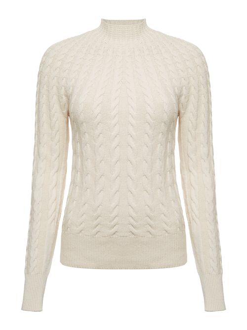 Blusa com Gola Chaminé  Cru