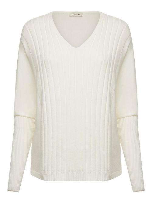 Off-white Ribbed Detail Loose Blouse