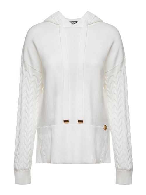 Pull Esportivo com Capuz Off white
