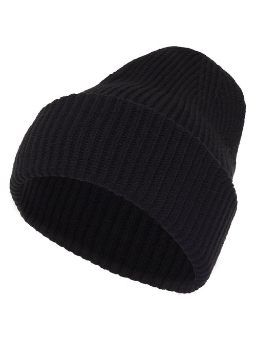 Gorro em Tricô Canelado Preto