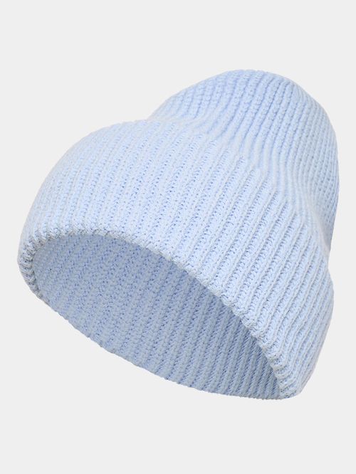 Ice Blue Ribbed Knit Hat
