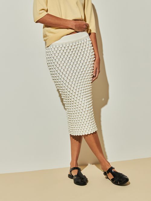 Saia Midi Colméia Off white