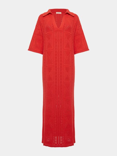 Red Panelled Tunic Dress