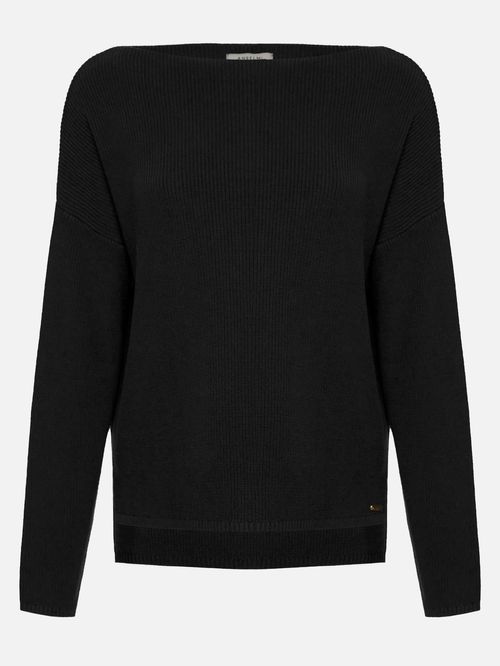 Blusa Gola Canoa 100% Algodão  Preto